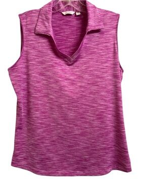 Lady Hagen top women's szmedium purple heathered polyester Collared Sleeveless